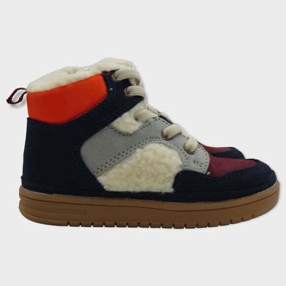 Gap Baby Sherpa Color Block High Top Sneakers Size 8 - Picture 1 of 8